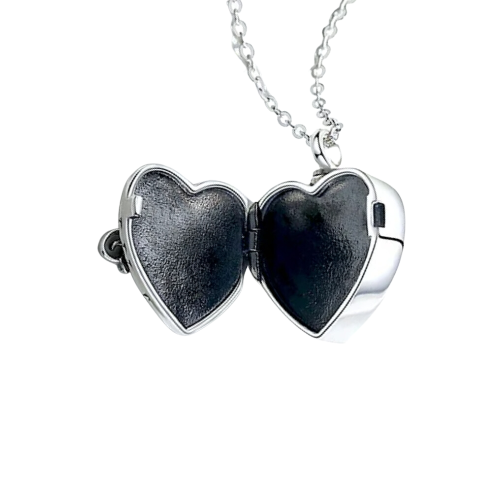 Winged Cat Cremation Locket Sterling Silver