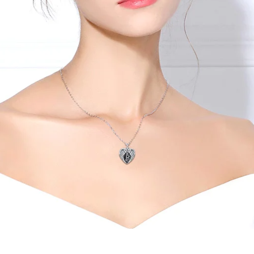 Winged Cat Cremation Locket Sterling Silver