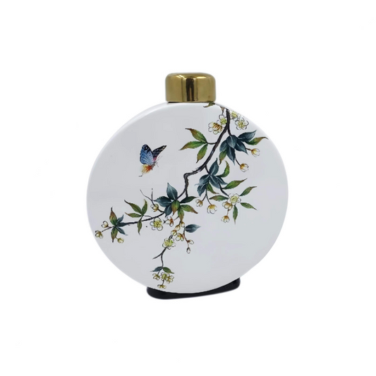 Butterfly Nature Circle Ceramic Urn