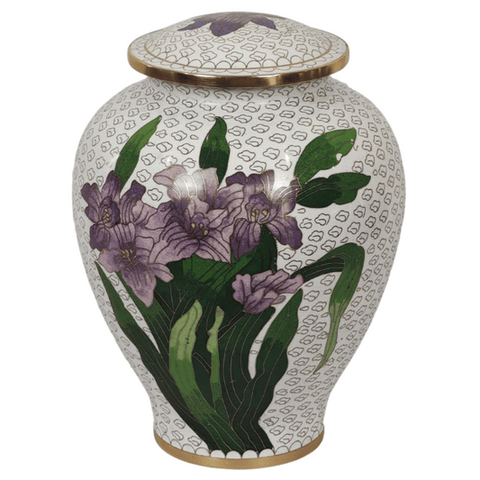 Purple Bouquet Cloisonne Urn