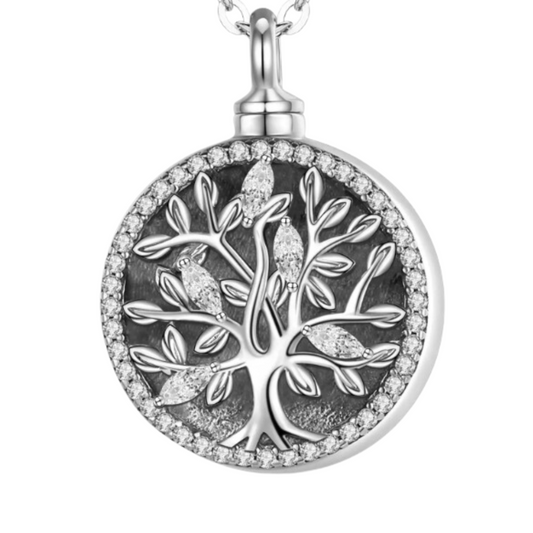 Tree Cremation Necklace Sterling Silver D2