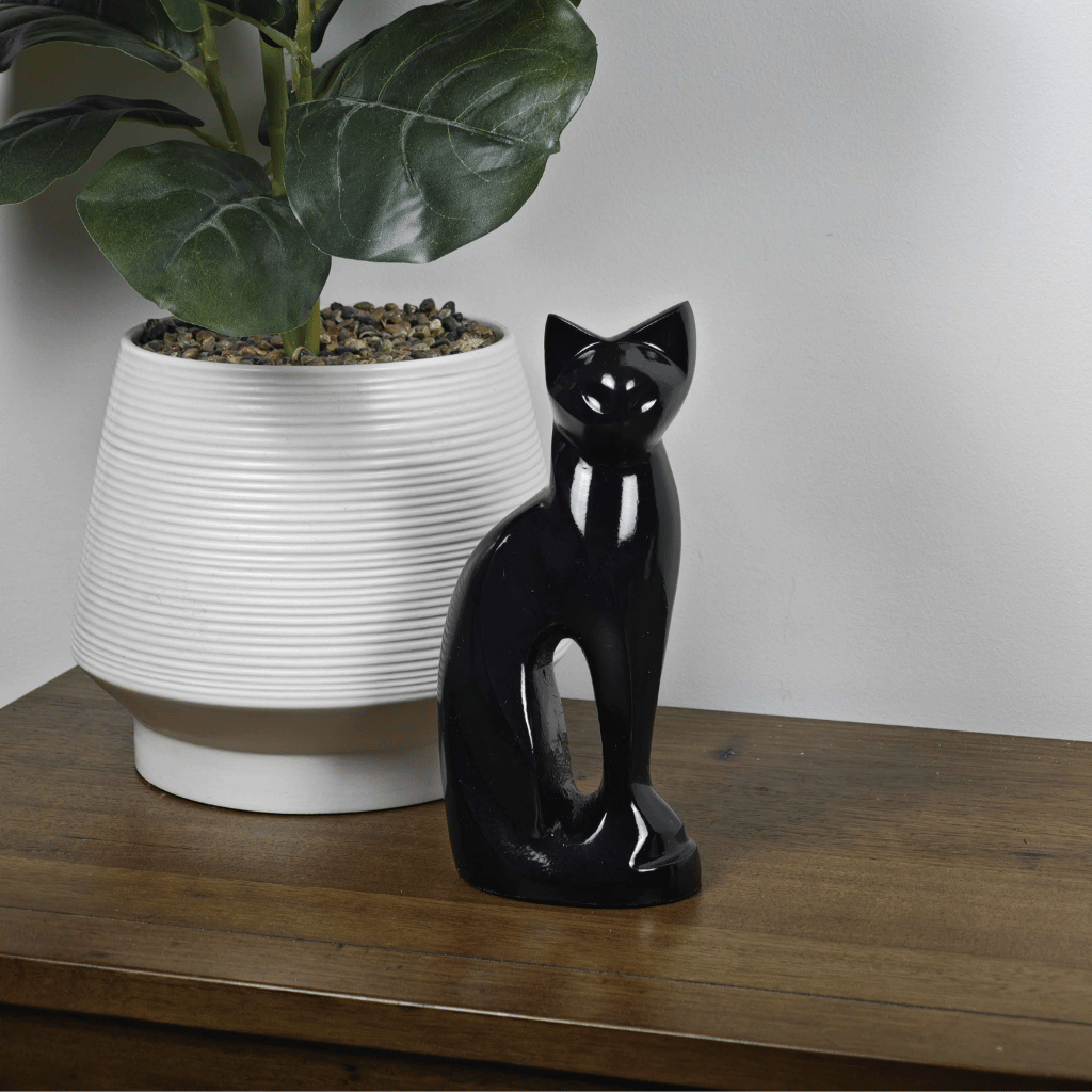 Black Cat Aluminium Keepsake Cremation Urn
