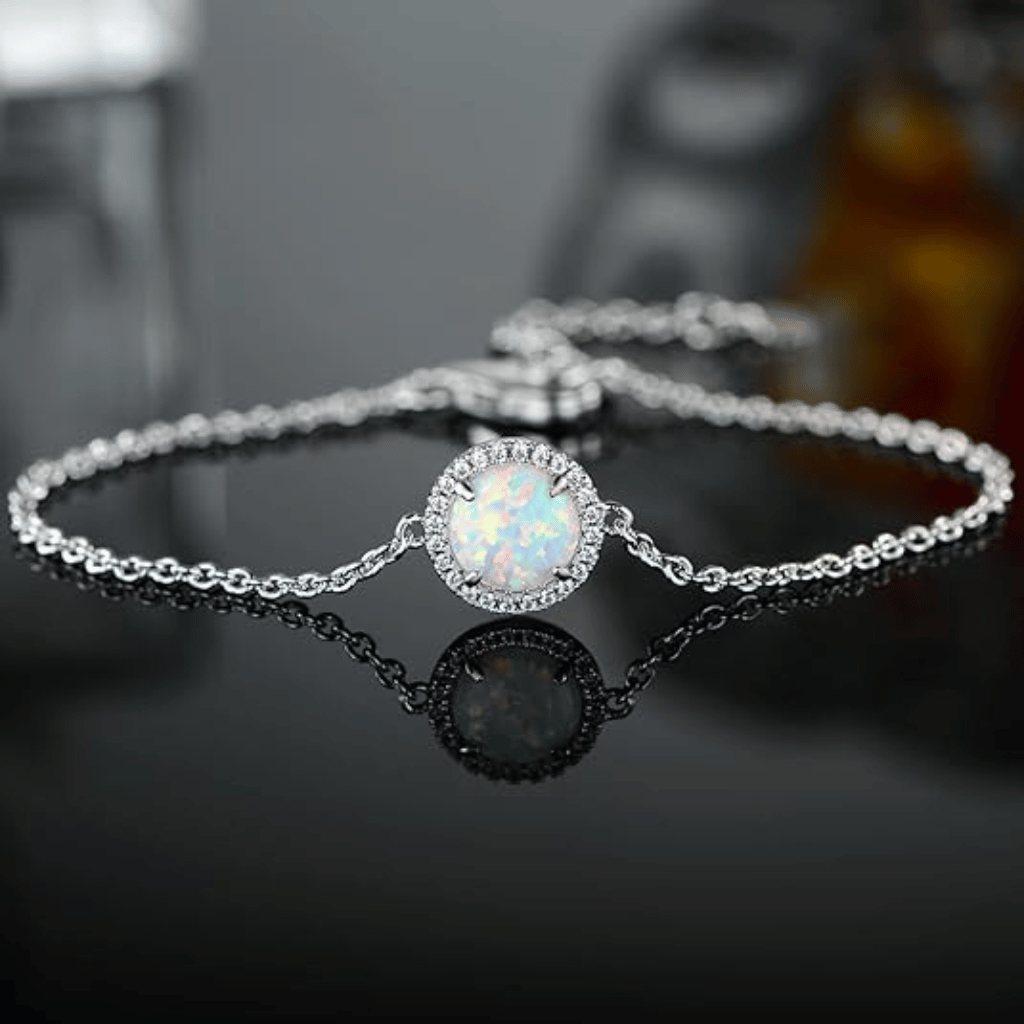 Opal Cremation Bracelet Sterling Silver