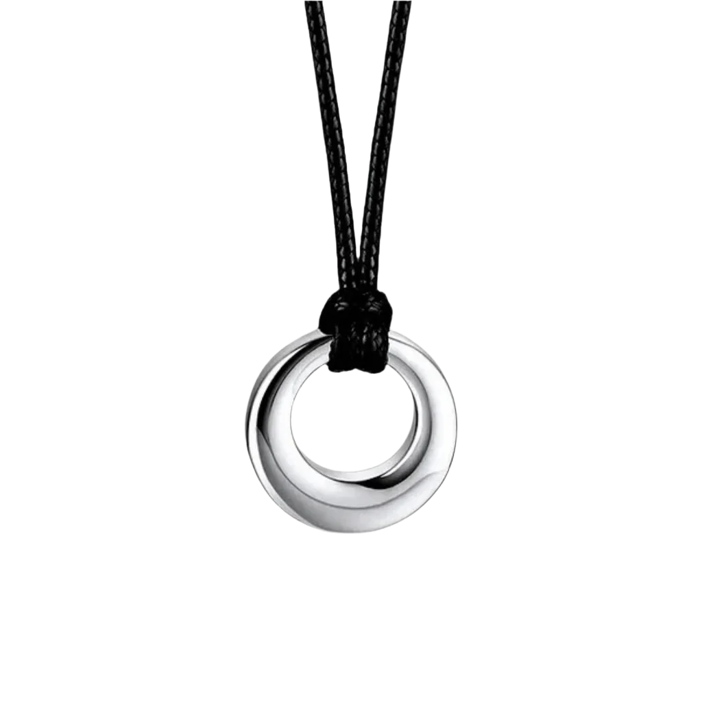 Hollow Circle Rope Chain Cremation Necklace Stainless Steel