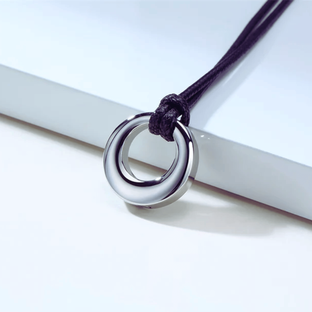 Hollow Circle Rope Chain Cremation Necklace Stainless Steel