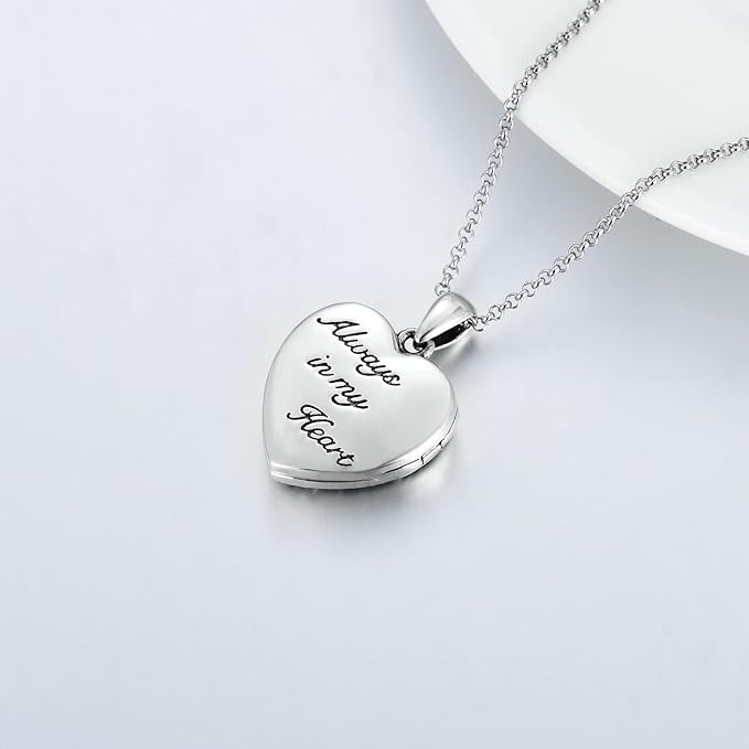 Butterflies Heart Cremation Necklace Sterling Silver