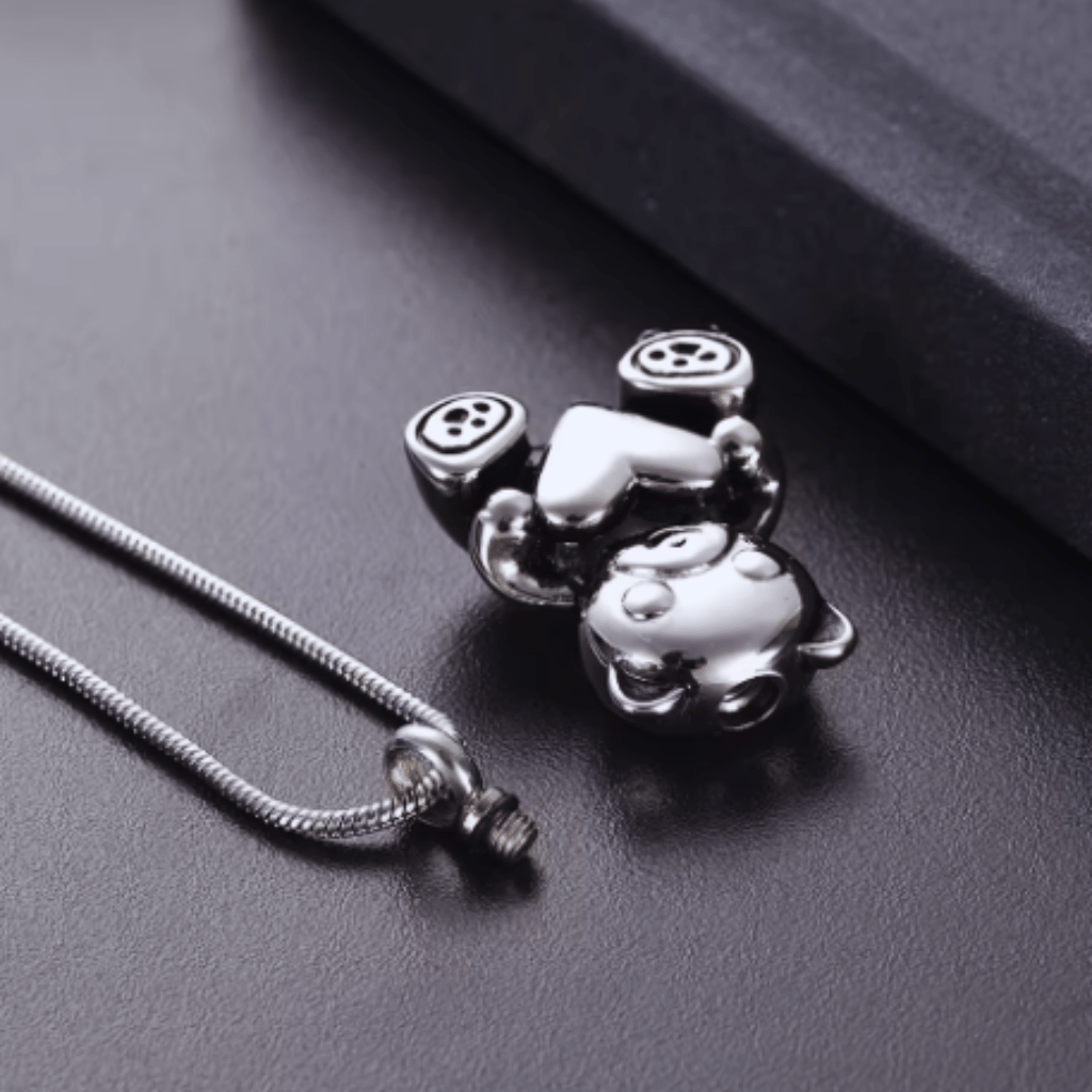 Bear Cremation Necklace Stainless Steel