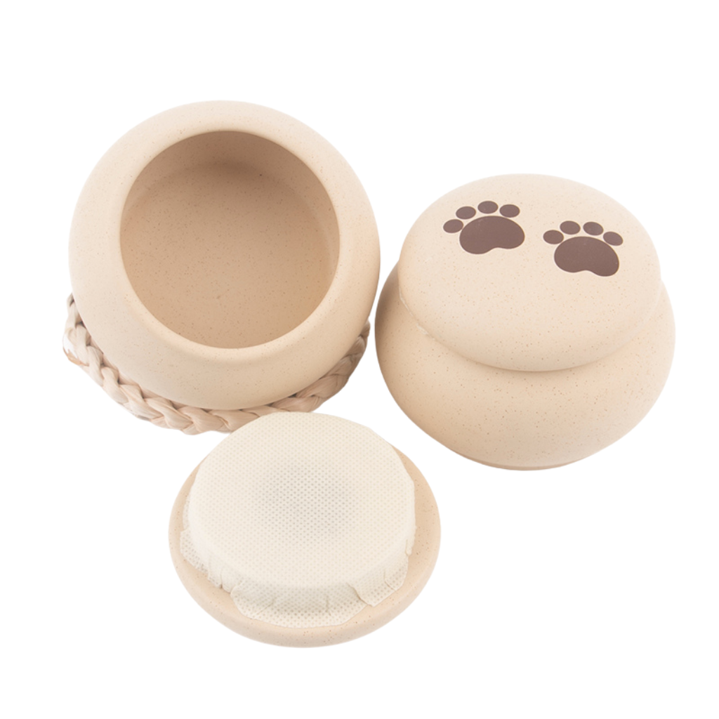 Two Pawprints Ceramic Keepsake Urn