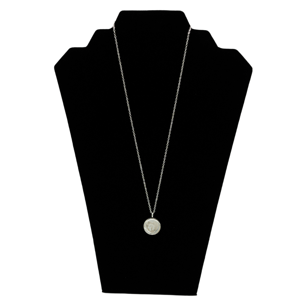Silver Pawprint Cremation Necklace Stainless Steel