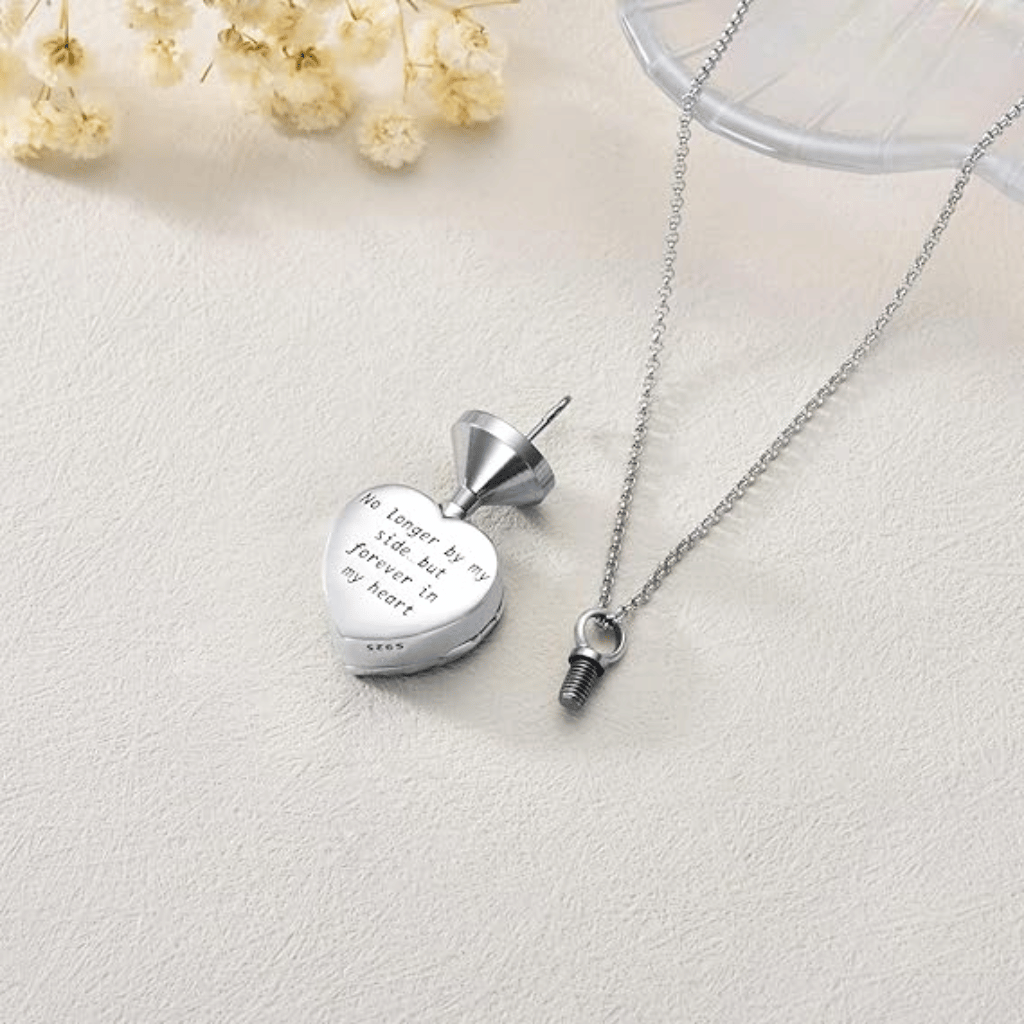 Pawprint Wing Purple Crystal Cremation Locket Sterling Silver