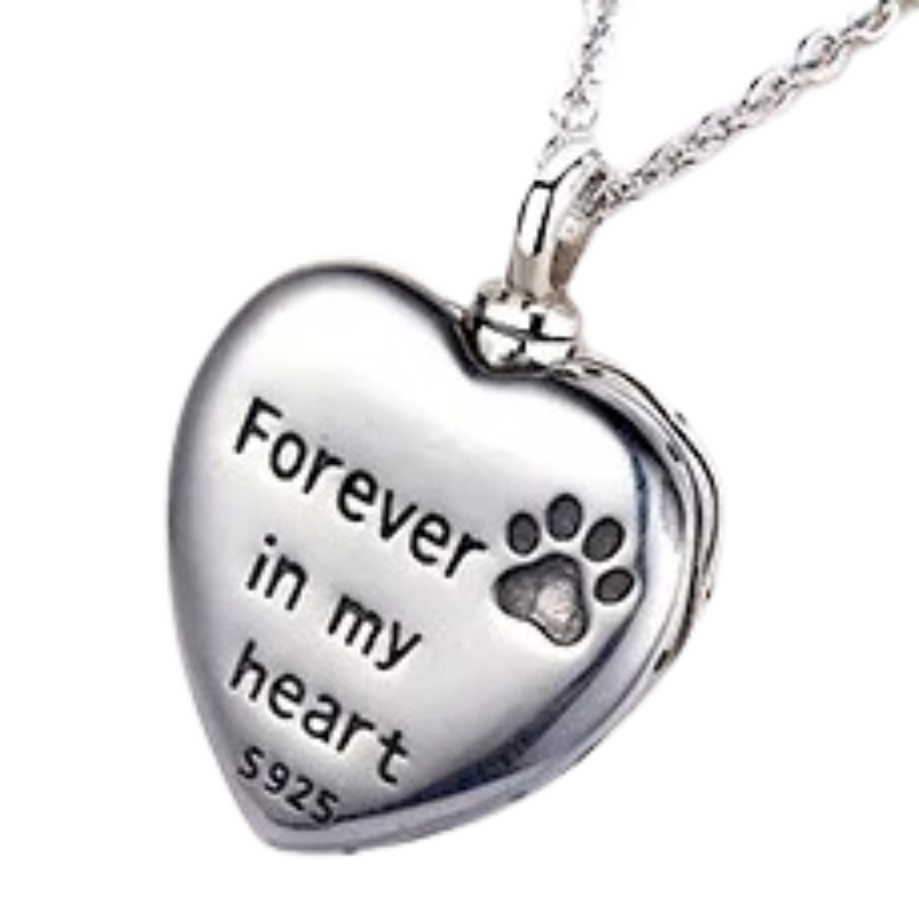 Gold Plated Paw Cremation Necklace Sterling Silver