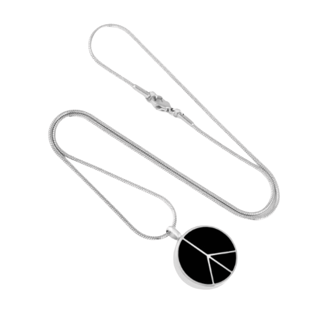 Peace Symbol Cremation Necklace Stainless Steel