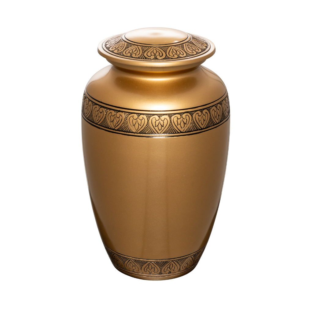 Leaf Band Bronze Aluminium Urn