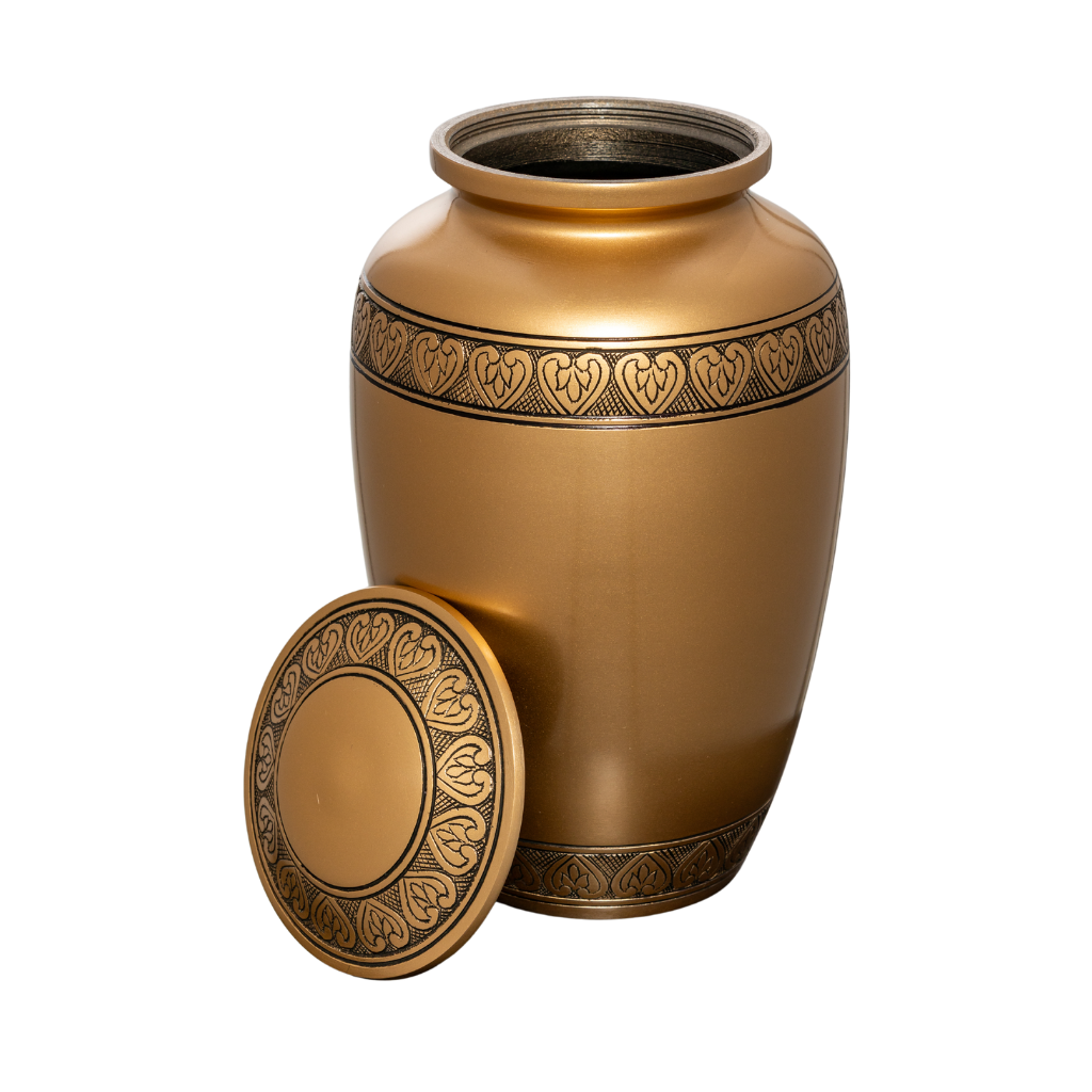 Leaf Band Bronze Aluminium Urn