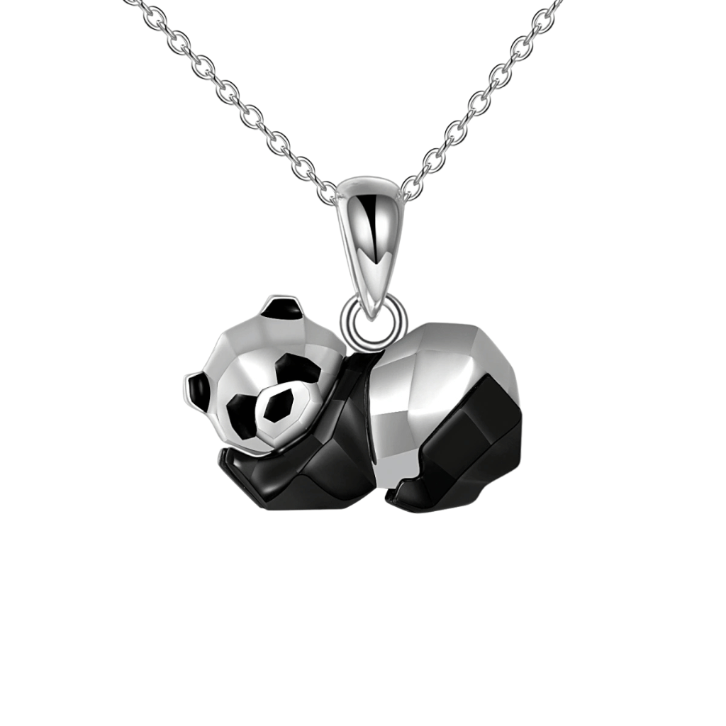 Panda Cremation Necklace Sterling Silver