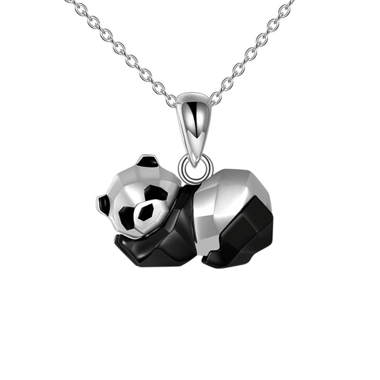 Panda Cremation Necklace Sterling Silver