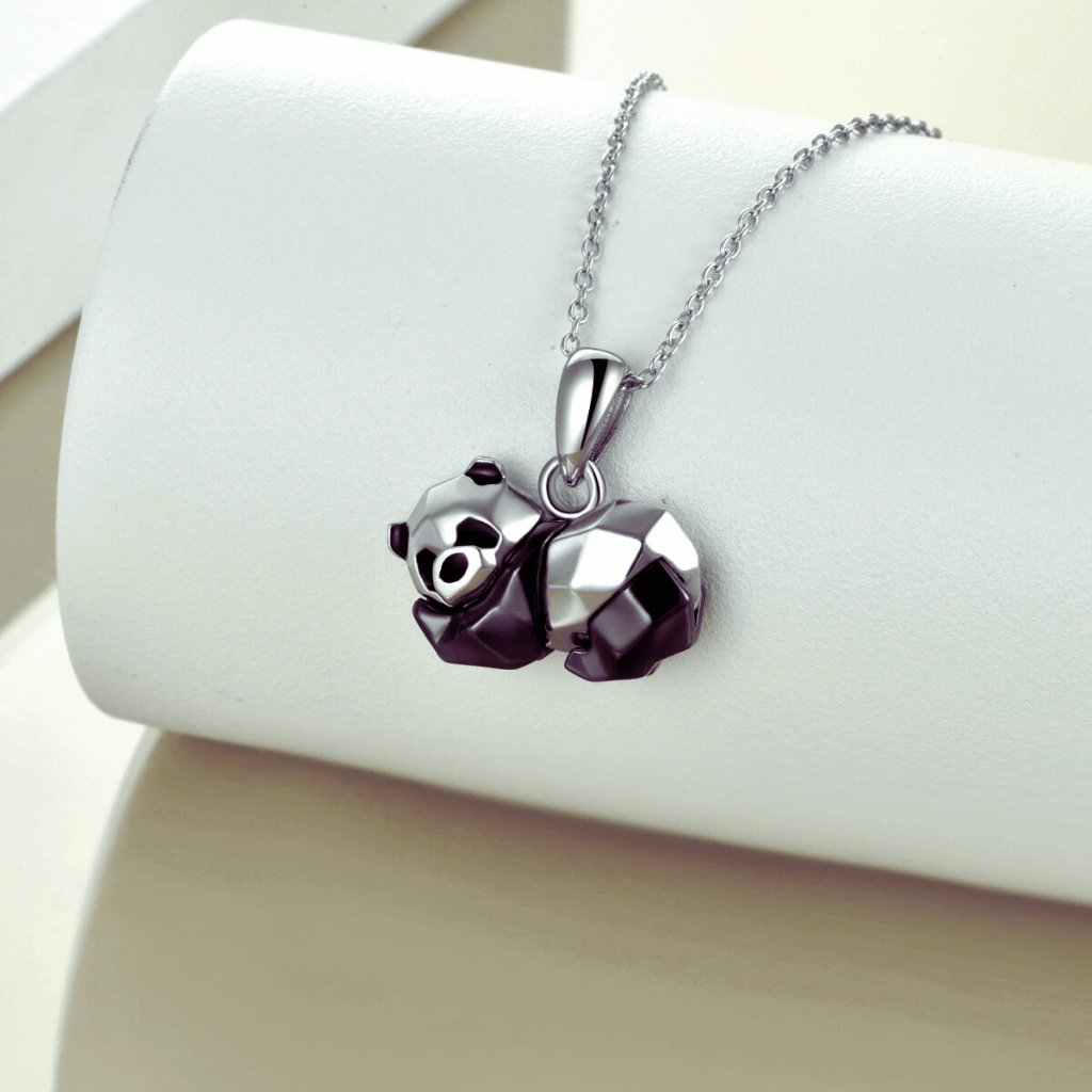 Panda Cremation Necklace Sterling Silver