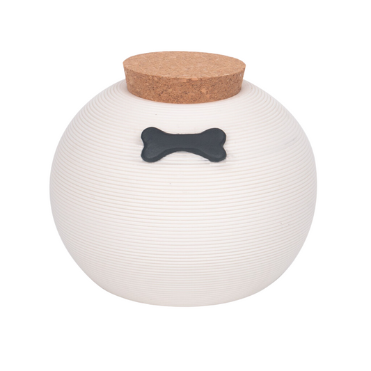 Textured Bone White Small Ceramic Urn