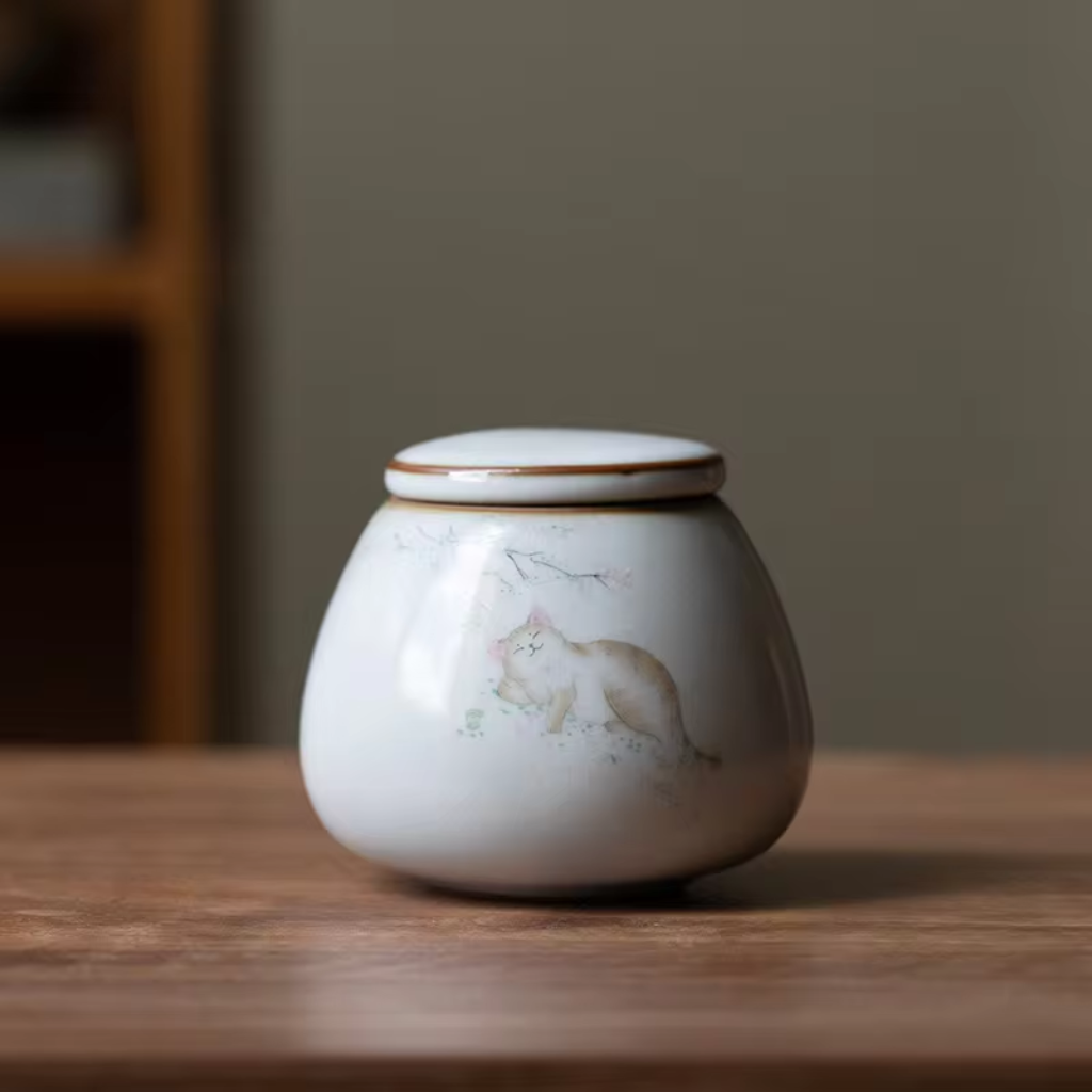 Cat Ceramic Keepsake Urn D3
