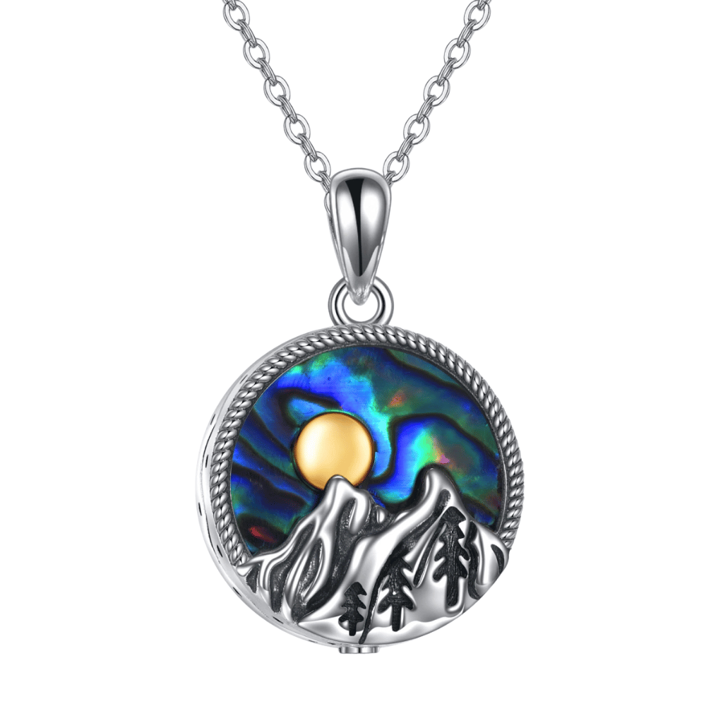 Abalone Mountains Cremation Necklace Sterling Silver
