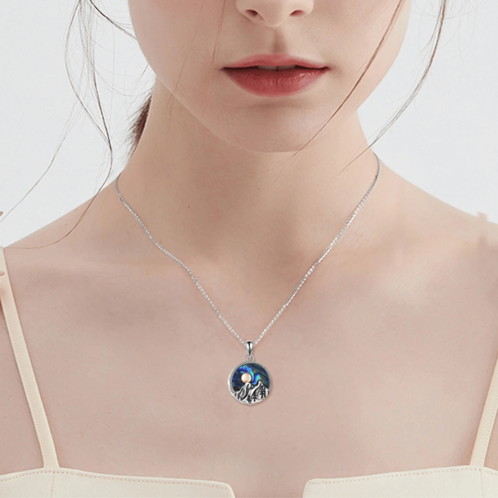 Abalone Mountains Cremation Necklace Sterling Silver