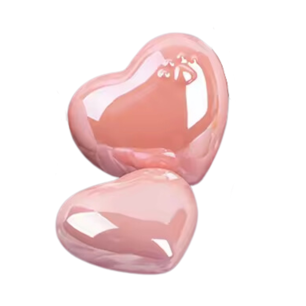 Pink Heart Small Ceramic Urn
