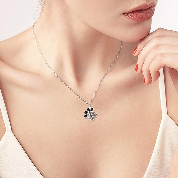 Runic Paw Cremation Necklace Sterling Silver
