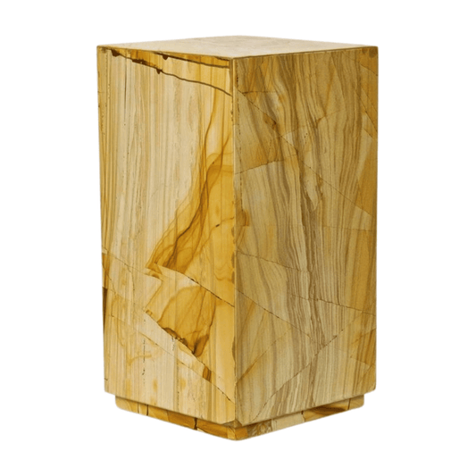 Wood Textured Rectangle Marble Cremation Urn