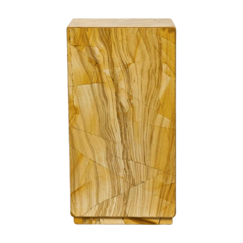 Wood Textured Rectangle Marble Cremation Urn
