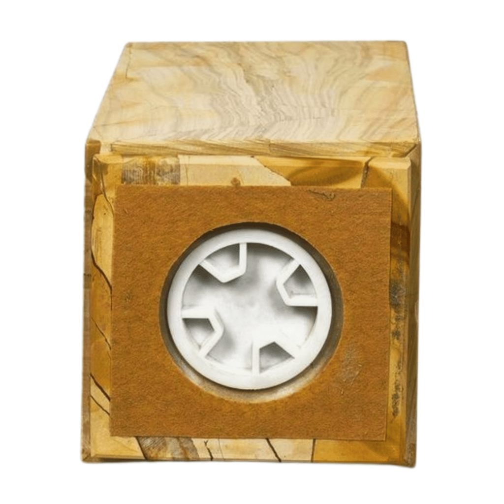 Wood Textured Rectangle Marble Cremation Urn
