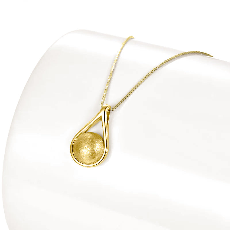 Tear Droplet Cremation Necklace Gold Vermeil