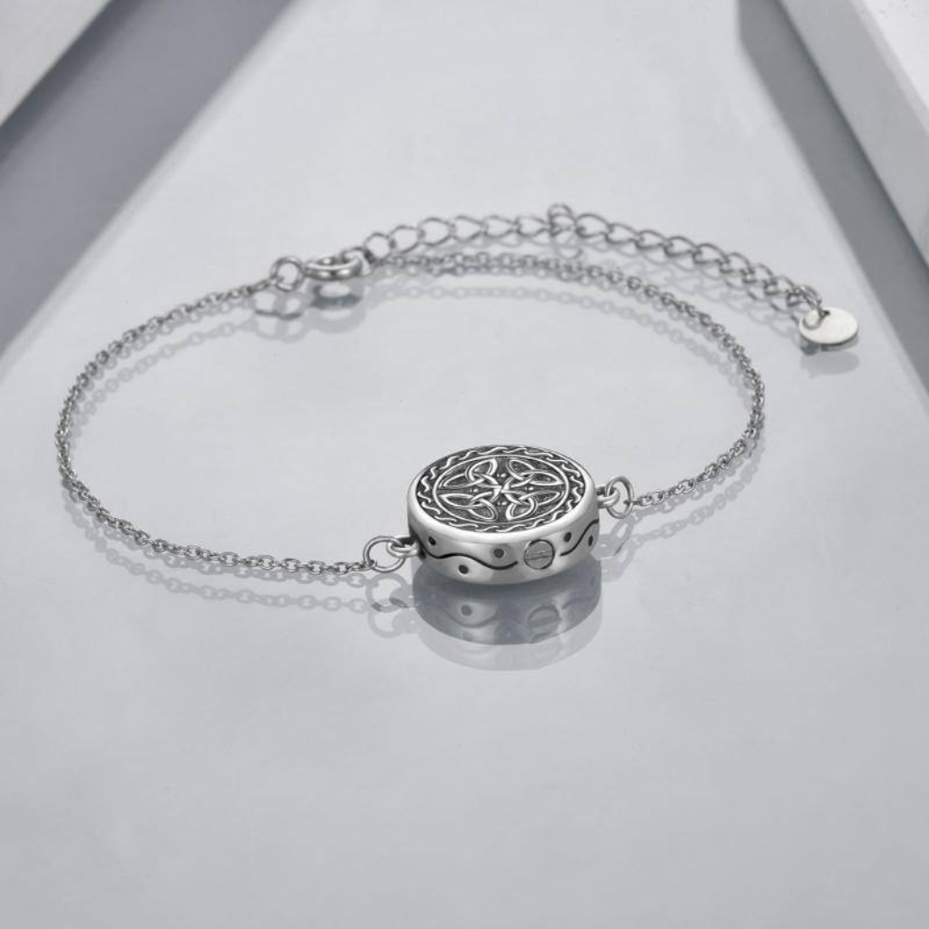 Runic Cremation Bracelet Sterling Silver