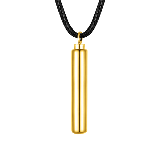 Cylinder Cremation Necklace Gold Vermeil