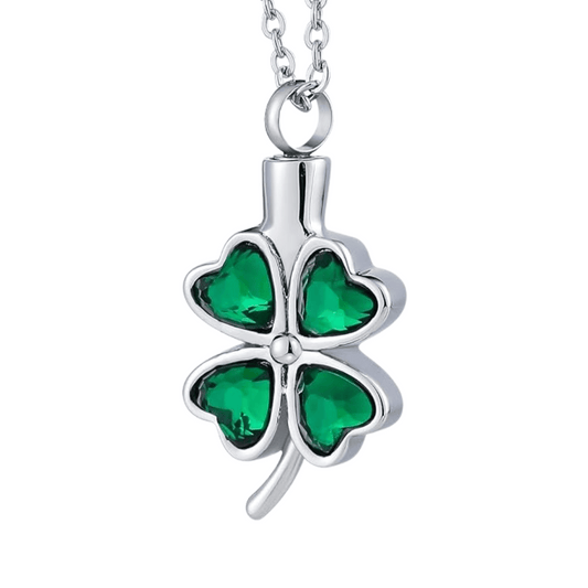Clover Cremation Necklace Stainless Steel