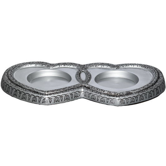 Silver Hearts Double Urn Stand D2