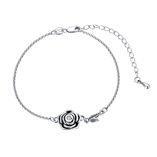 Silver Flower Cremation Bracelet Sterling Silver