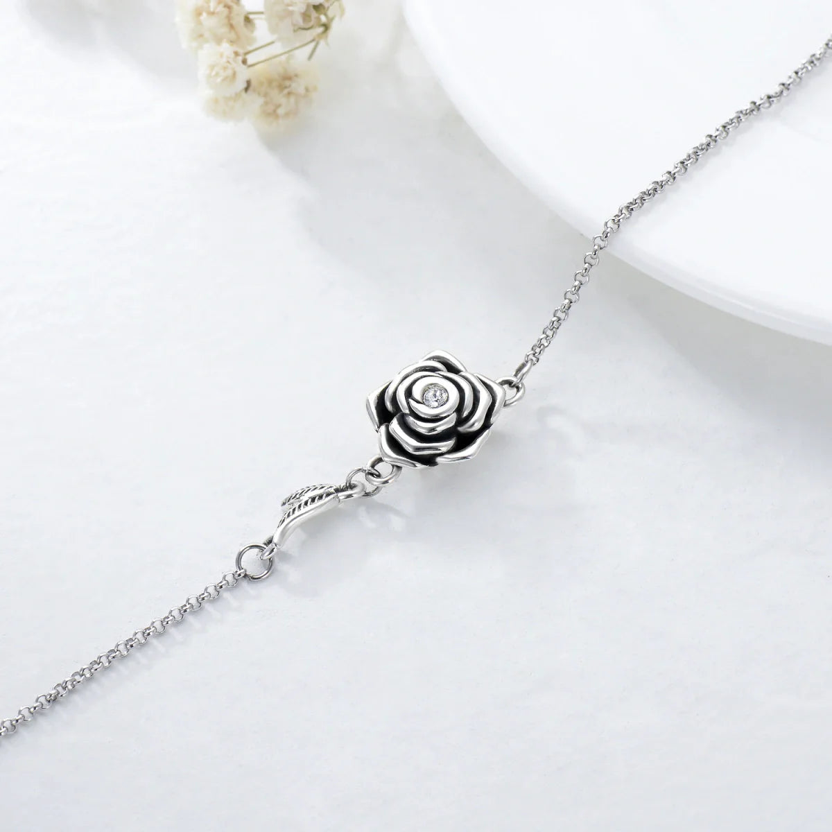 Silver Flower Cremation Bracelet Sterling Silver