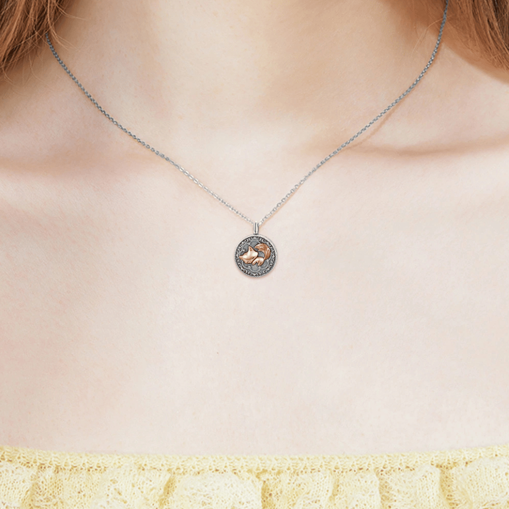 Fox Cremation Necklace Sterling Silver