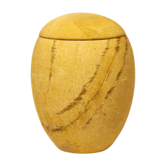 Rounded Sandstone Cremation Urn