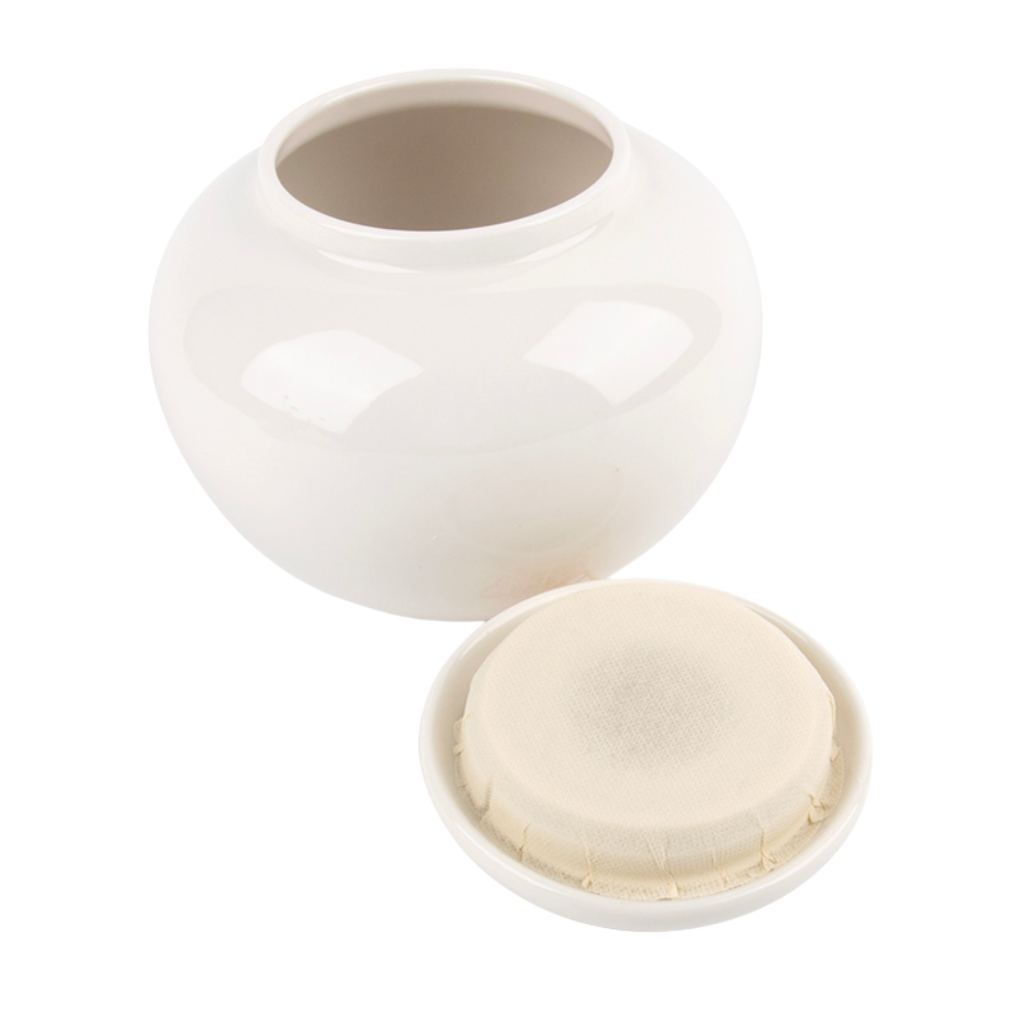 White Small Ceramic Urn