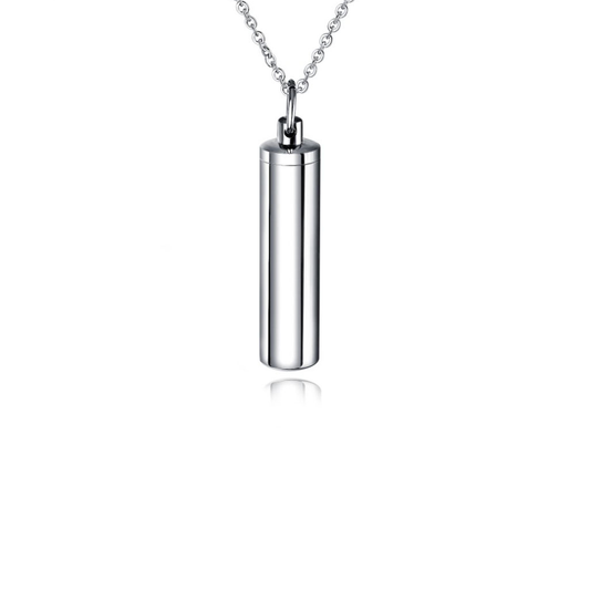 Classic Capsule Cremation Necklace Stainless Steel