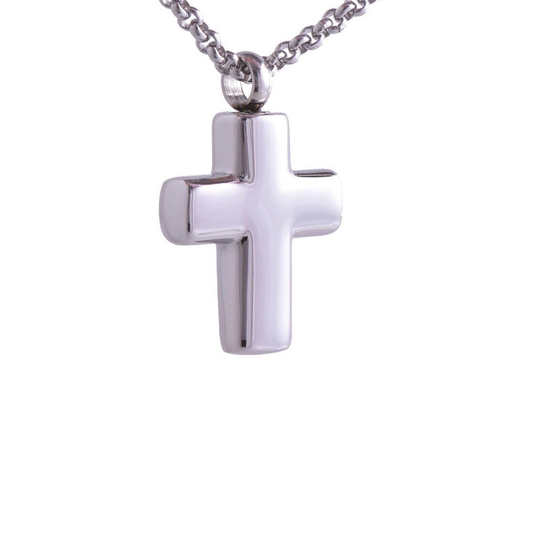 Classic Cross Cremation Necklace Stainless Steel