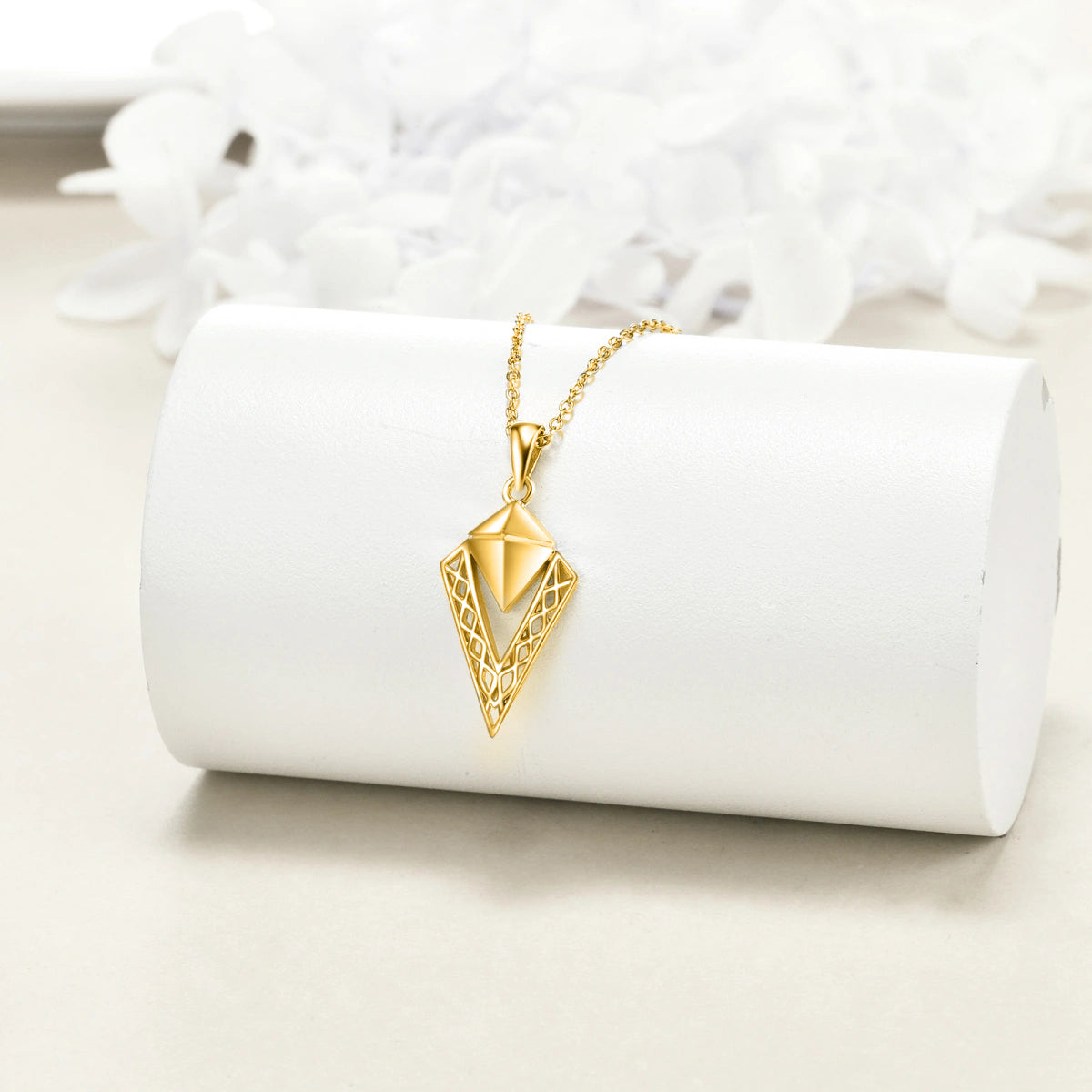 Diamond Cremation Necklace Gold Vermeil