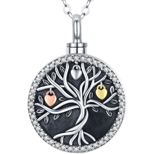 Tree Cremation Necklace Sterling Silver D3