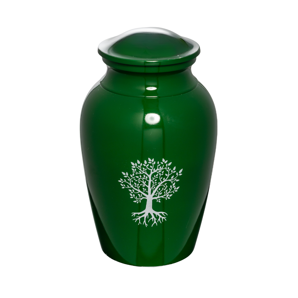 Tree Green Aluminium Urn