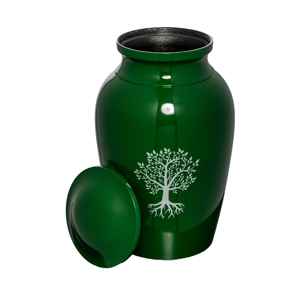 Tree Green Aluminium Urn