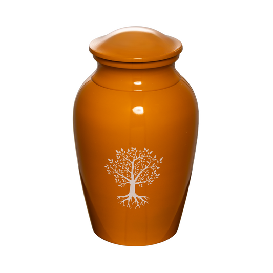 Tree Orange Aluminium Urn