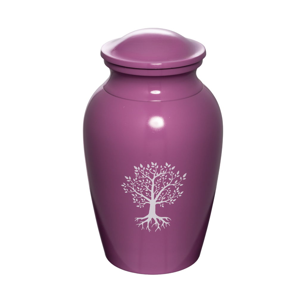 Tree Pink Aluminium Urn