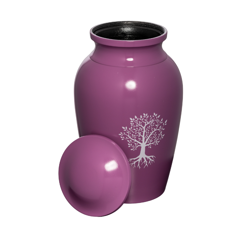 Tree Pink Aluminium Urn