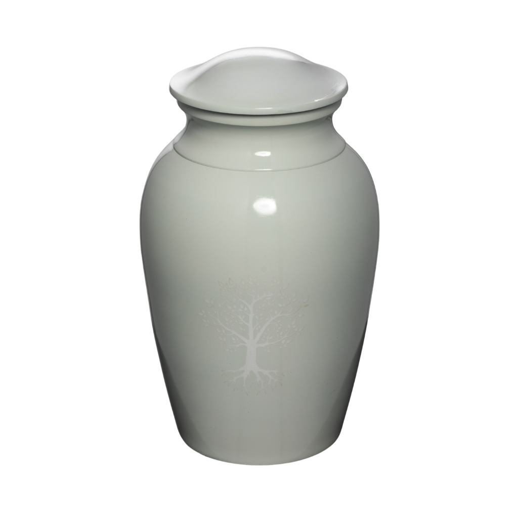 Tree White Aluminium Urn